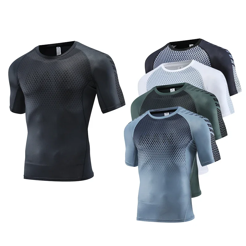 T Shirt Tight Fit - Męski top sportowy do koszulki fitness