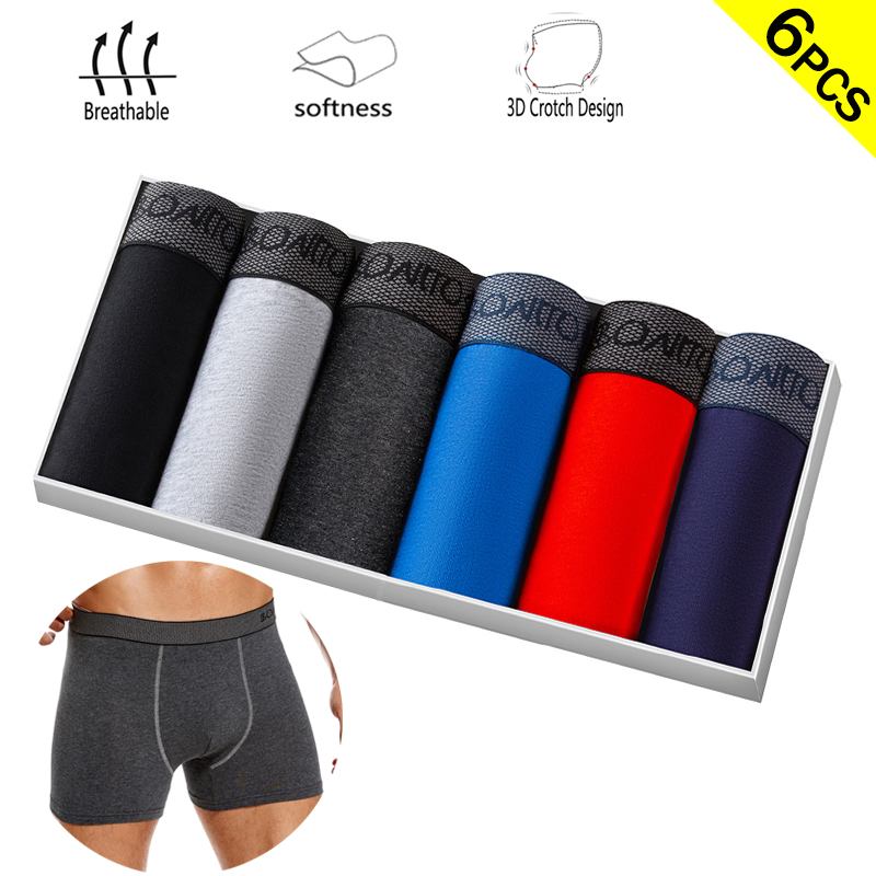 Boxer Brief Pack Cotton - 6 sztuk/opakowanie Bokserki Slipy Męskie Jednolite
